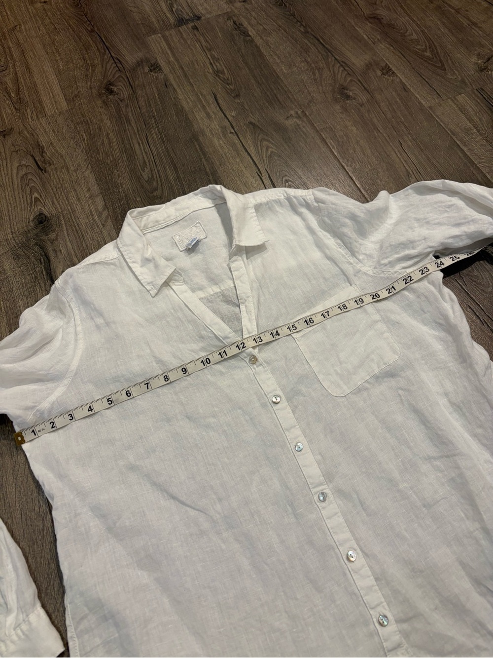 Sigrid Olsen Button Up Blouse Top Linen White Coastal Beachy Preppy Summer XL - Picture 10 of 10